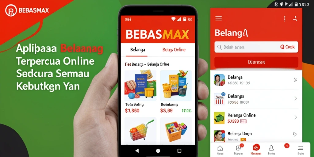 Antarmuka aplikasi BEBASMAX yang ramah pengguna untuk belanja online.