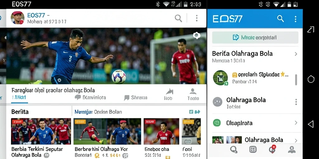 Tampilan antarmuka aplikasi EOS77 yang atraktif dan informatif.