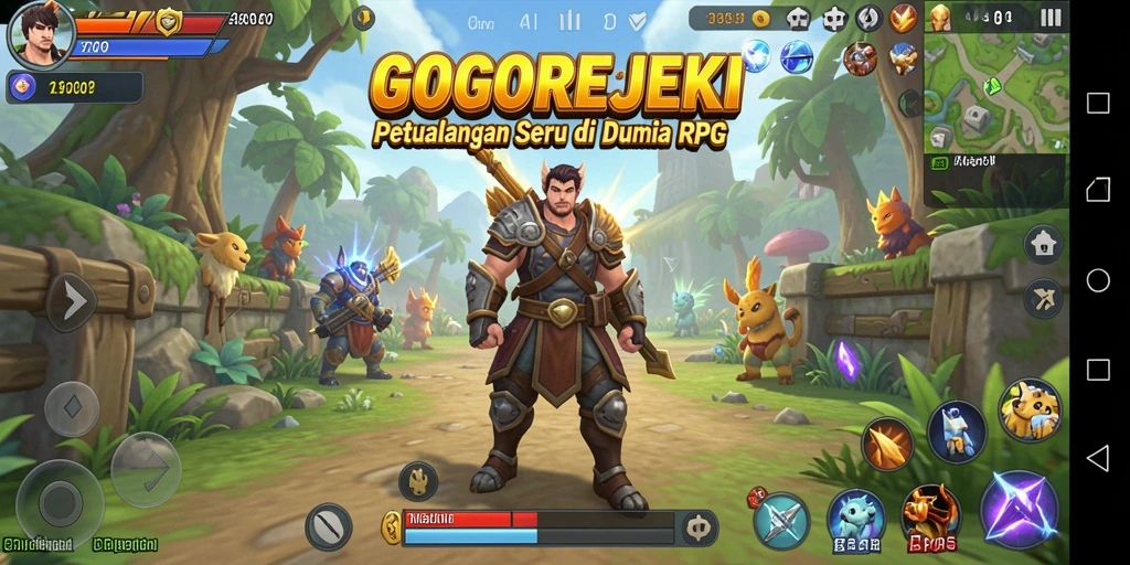 Antarmuka GOGOREJEKI yang menarik dan fungsional saat bertarung.