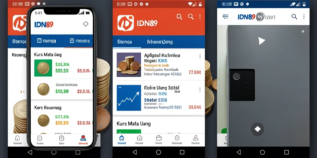 Tampilan antarmuka aplikasi Kurs Mata Uang IDN89 yang informatif.