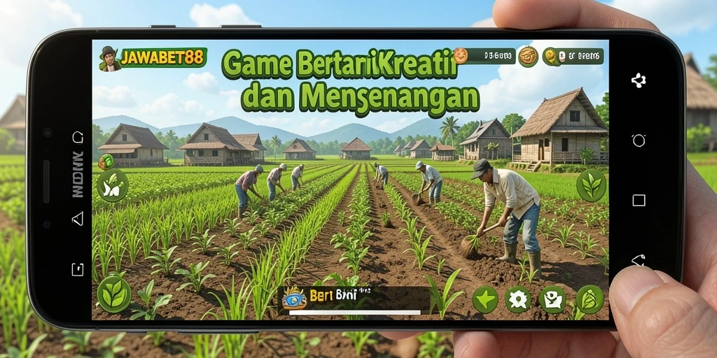 Tampilan antarmuka JAWABET88 dengan fitur bertani yang interaktif.