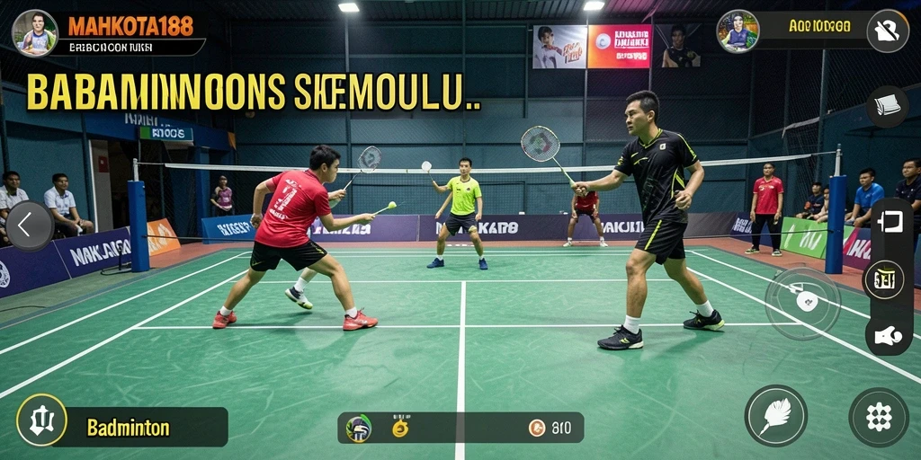 Tampilan antarmuka MAHKOTA188 yang menawan saat bermain Badminton.