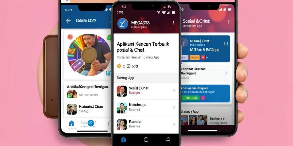 Antarmuka MEGA338 yang modern dan fungsional untuk aplikasi dating.
