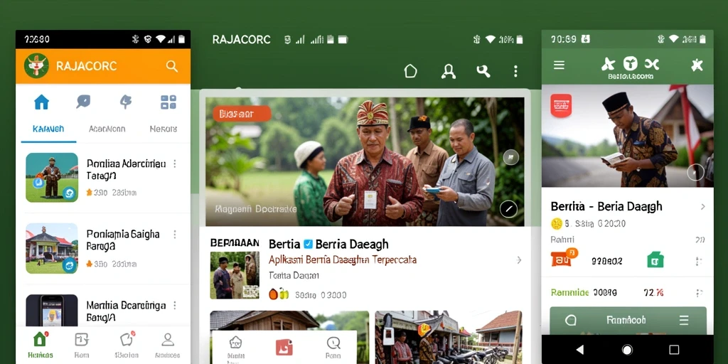 Tampilan antarmuka pengguna aplikasi RAJACORC yang intuitif.