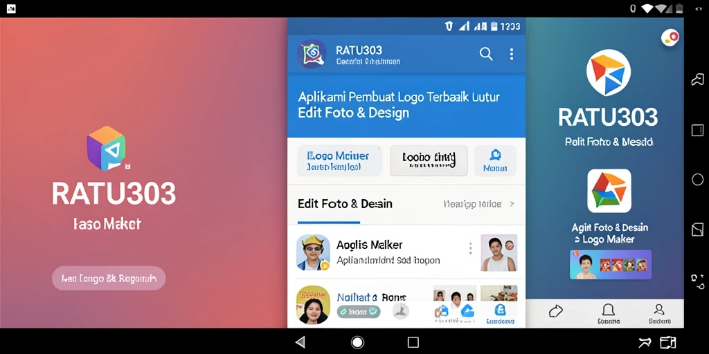 Antarmuka pengguna aplikasi RATU303 untuk pembuatan logo yang intuitif.