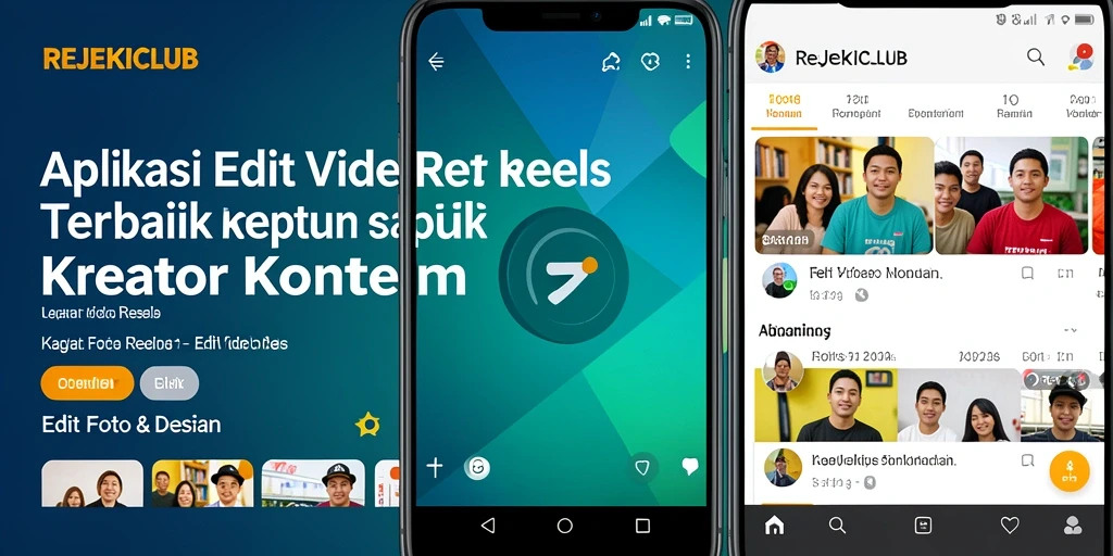 Antarmuka REJEKICLUB untuk pengeditan video yang intuitif.