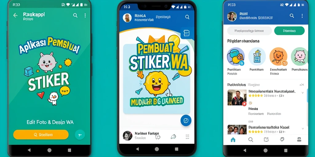 Antarmuka intuitif dan serba guna dari aplikasi Pembuat Stiker WA.