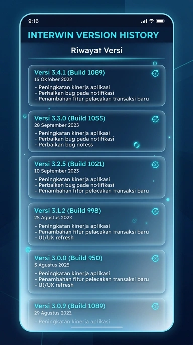 Riwayat Versi Aplikasi interwin untuk Android